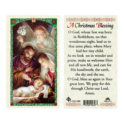 SUBLIMART: Christmas - Soy Wax Porcelain  Candle – Watercolor Nativity Design with laminated "Christmas Blessing" prayer card.