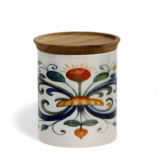 RICCO ITALIA DERUTA: Small Canister with Air Tight Wood Lid -  by Mario Bruno Designs