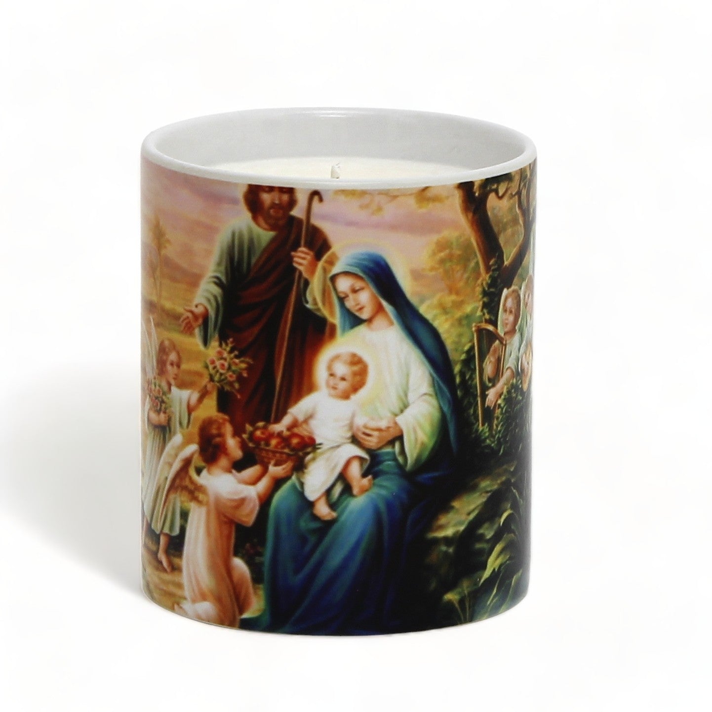 SUBLIMART: Prayer Candle - Porcelain Soy Wax Candle - Holy Family of Nazareth