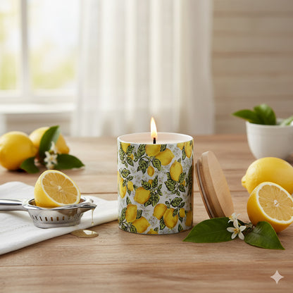 SUBLIMART: Deruta - Porcelain Soy Wax Candle 'Positano Lemons' (Design #DER23)