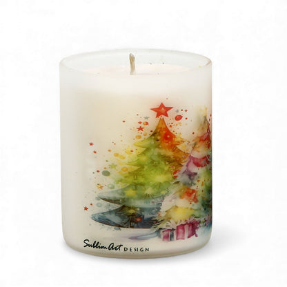 SUBLIMART: Christmas - Soy Wax Glass Candle – Christmas Trees Deluxe Design