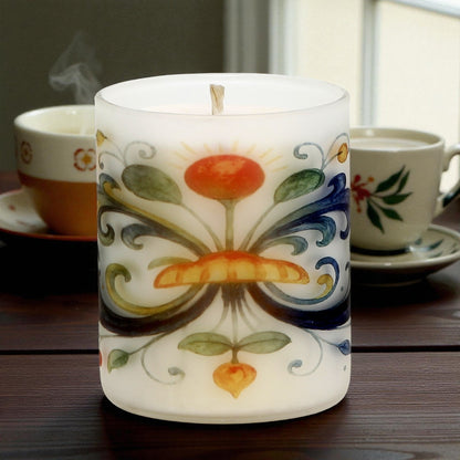 SUBLIMART: Soy Wax Glass Candle – Majolica-Deruta Inspired Décor Design