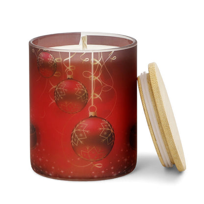 SUBLIMART: Christmas - Soy Wax Glass Candle – Red Ornaments design