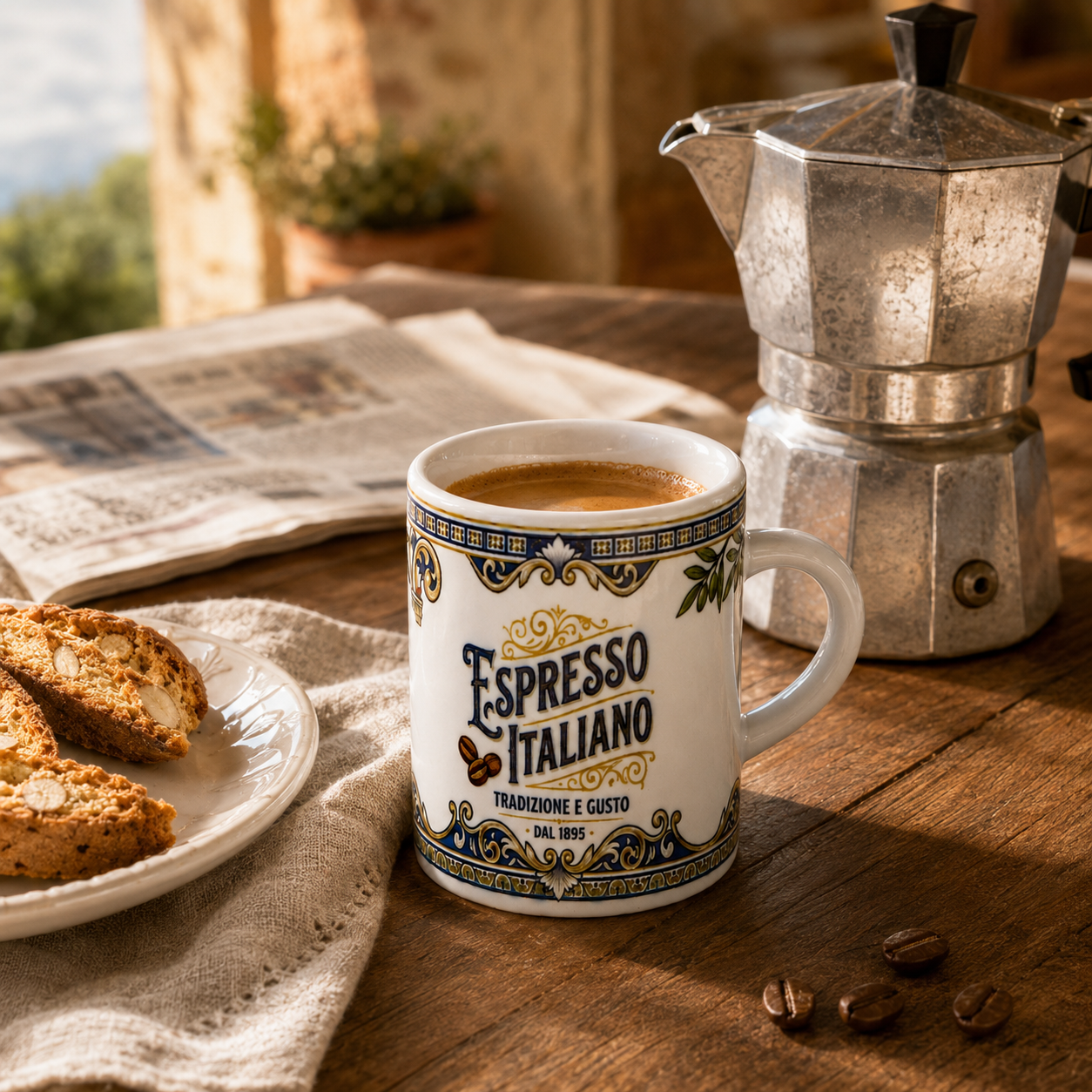 Italian Espresso Cup 3 oz, Ceramic Espresso Italiano, Italian Design, Small Coffee Lover Gift