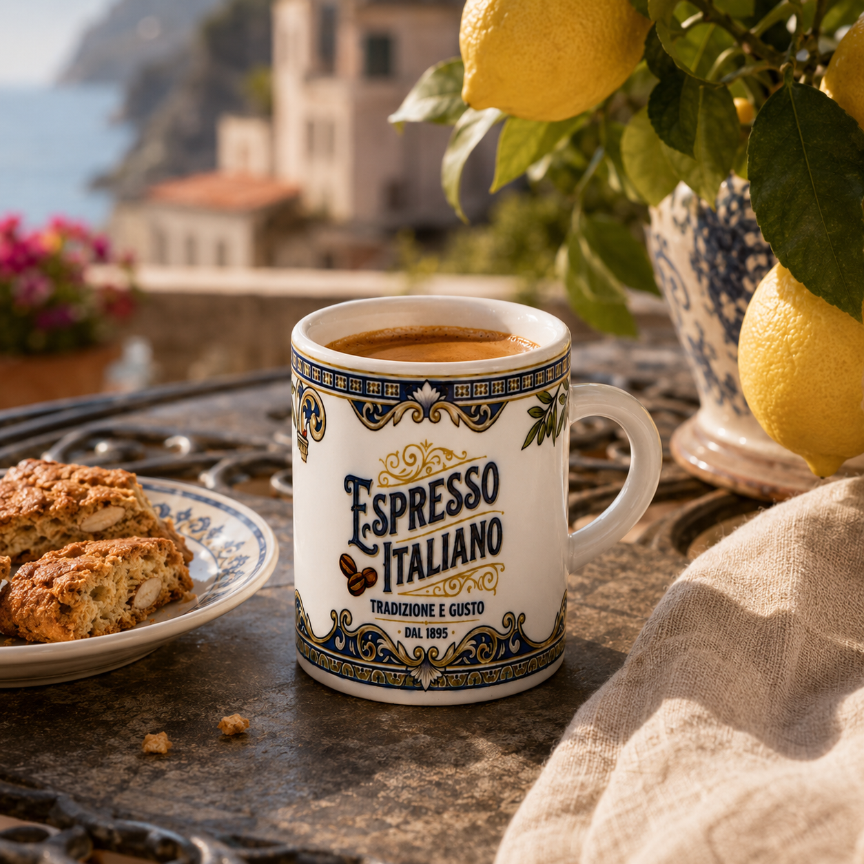 Italian Espresso Cup 3 oz, Ceramic Espresso Italiano, Italian Design, Small Coffee Lover Gift