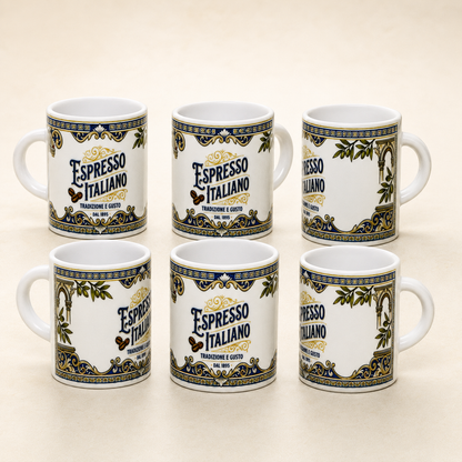 Italian Espresso Cup 3 oz, Ceramic Espresso Italiano, Italian Design, Small Coffee Lover Gift
