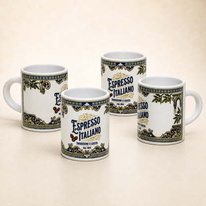 Italian Espresso Cup 3 oz, Ceramic Espresso Italiano, Italian Design, Small Coffee Lover Gift