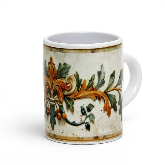 Italian Espresso Cup 3 oz, Ceramic Coffee Cup, Tuscan Renaissance Design, Coffee Lover Gift