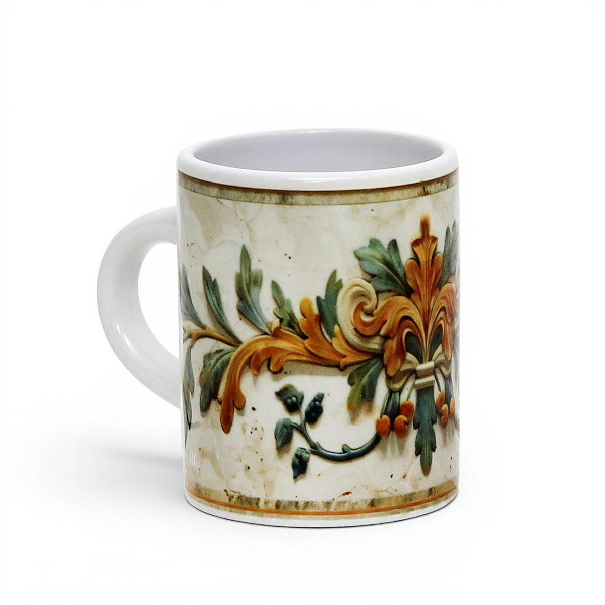 Italian Espresso Cup 3 oz, Ceramic Coffee Cup, Tuscan Renaissance Design, Coffee Lover Gift