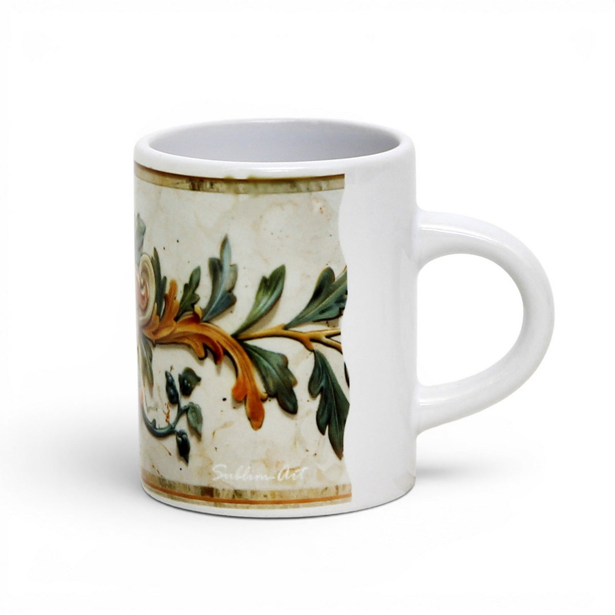 Italian Espresso Cup 3 oz, Ceramic Coffee Cup, Tuscan Renaissance Design, Coffee Lover Gift