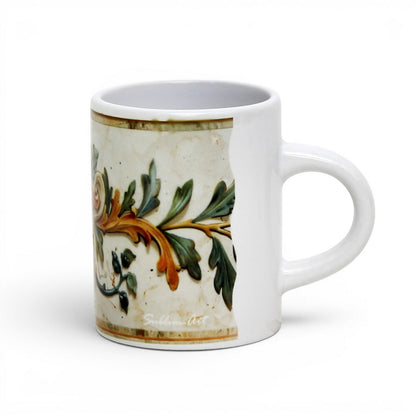 Italian Espresso Cup 3 oz, Ceramic Coffee Cup, Tuscan Renaissance Design, Coffee Lover Gift