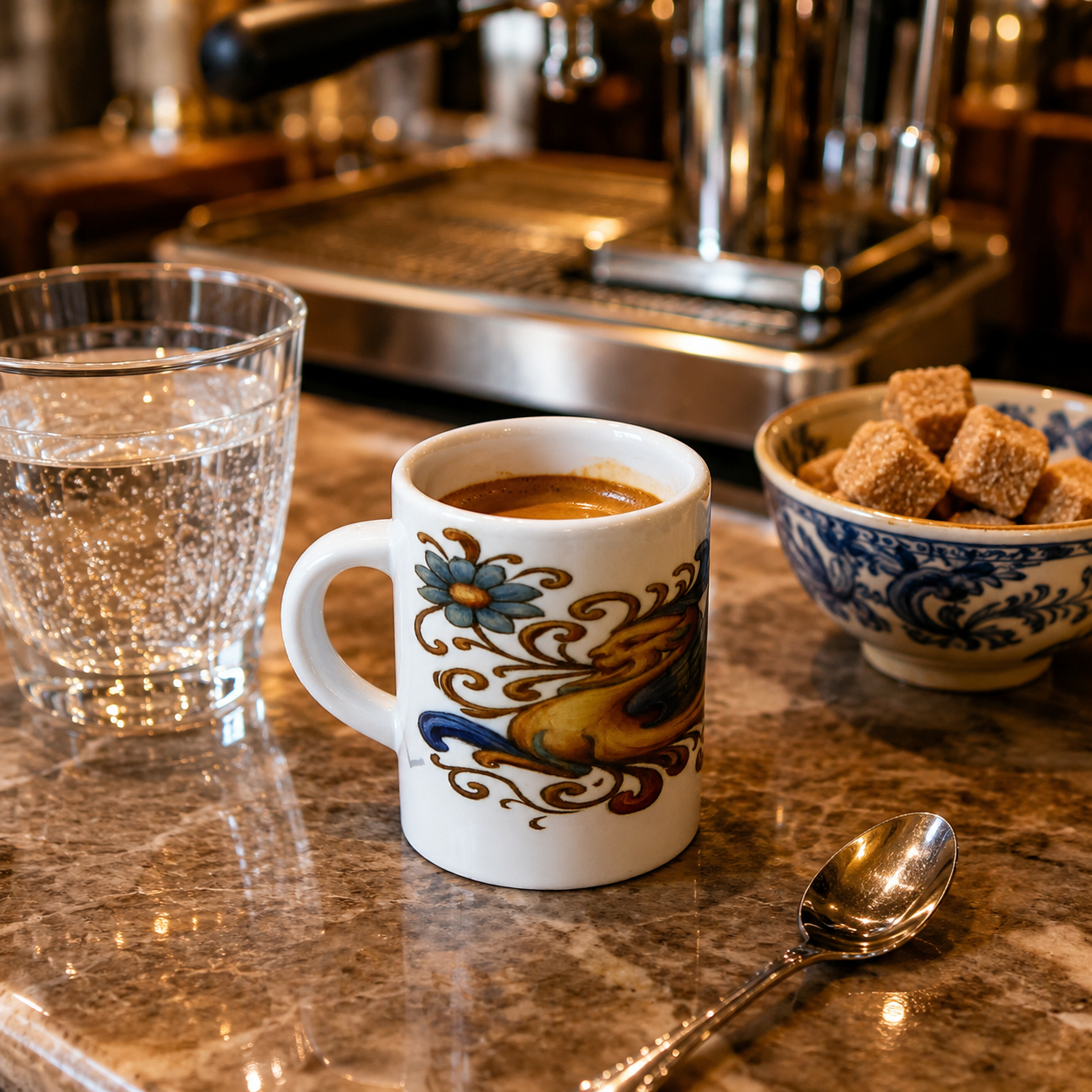 Italian Espresso Cup 3 oz, Ceramic Coffee Cup, Italian Majolica Style Design, Coffee Lover Gift