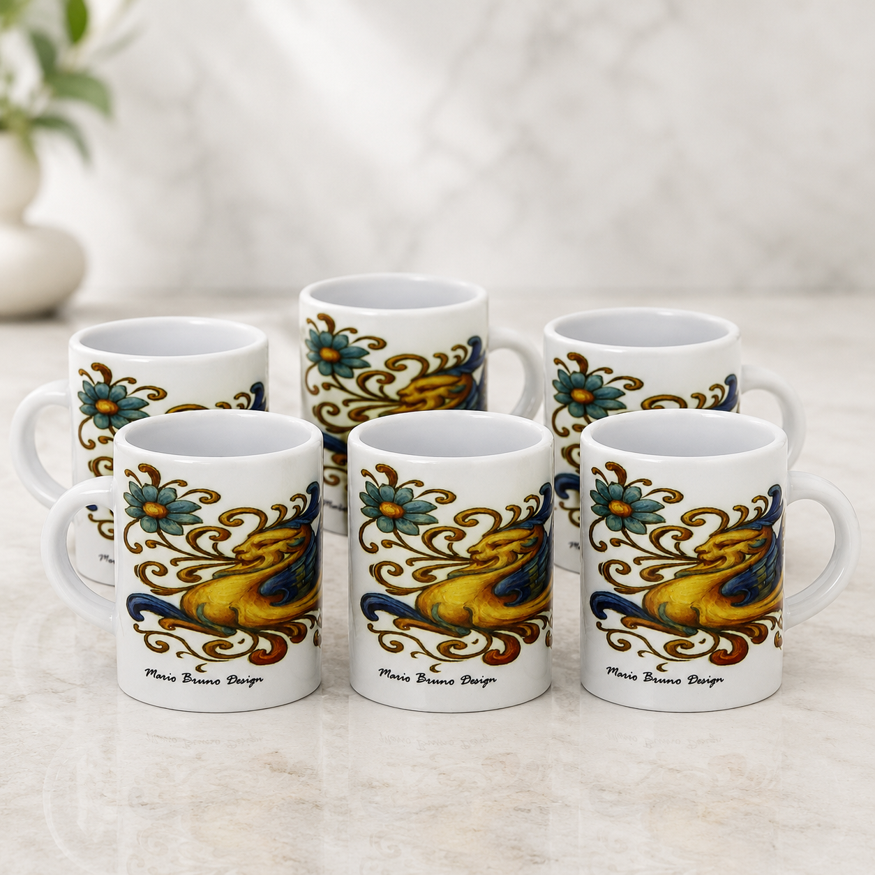 Italian Espresso Cup 3 oz, Ceramic Coffee Cup, Italian Majolica Style Design, Coffee Lover Gift