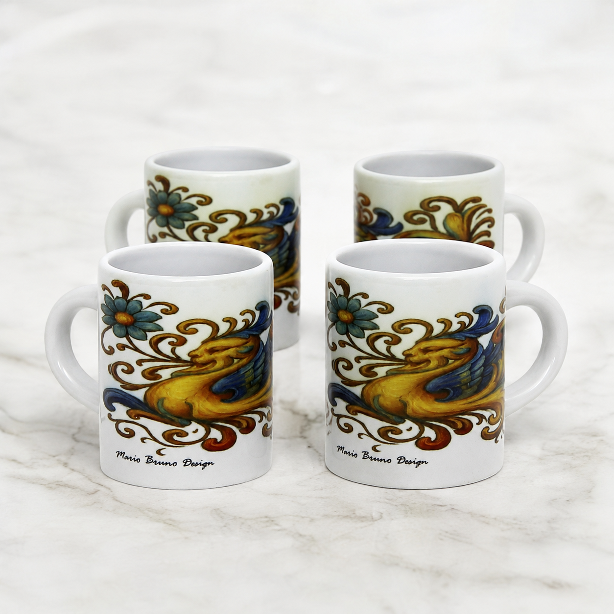 Italian Espresso Cup 3 oz, Ceramic Coffee Cup, Italian Majolica Style Design, Coffee Lover Gift