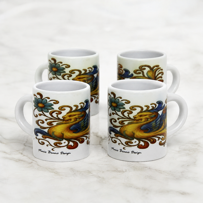 Italian Espresso Cup 3 oz, Ceramic Coffee Cup, Italian Majolica Style Design, Coffee Lover Gift