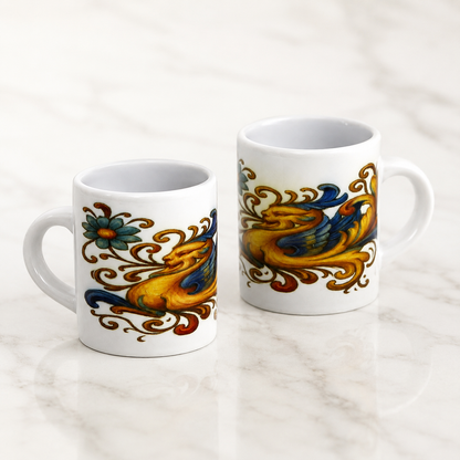 Italian Espresso Cup 3 oz, Ceramic Coffee Cup, Italian Majolica Style Design, Coffee Lover Gift
