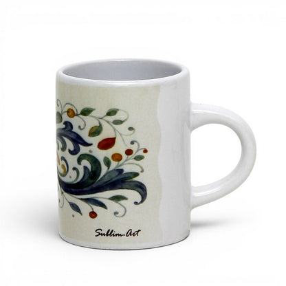Italian Espresso Cup 3 oz, Ceramic Coffee Cup, Deruta Style Floral Majolica Design, Coffee Lover Gift