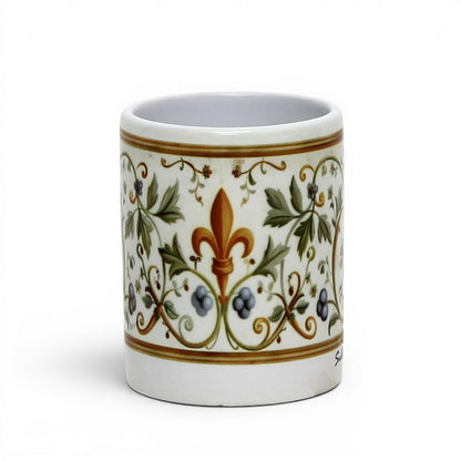 Italian Espresso Cup 3 oz, Ceramic Coffee Cup, Renaissance Floral Design, Coffee Lover Gift
