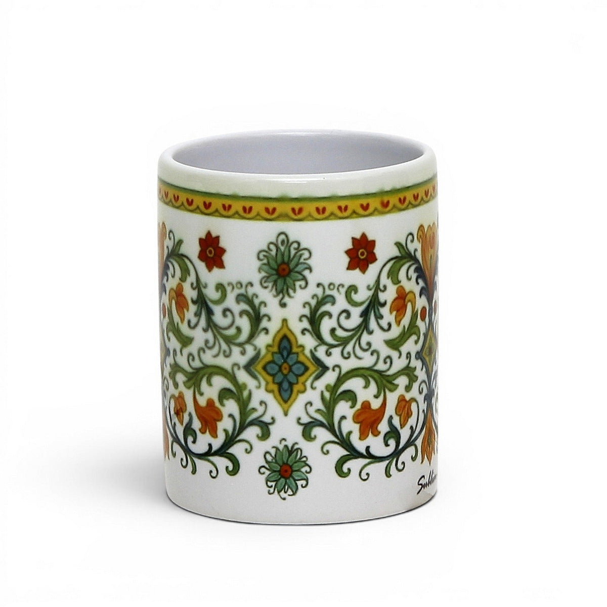 Italian Espresso Cup 3 oz, Ceramic Coffee Cup, Raffaellesco Style Dragon Design, Coffee Lover Gift
