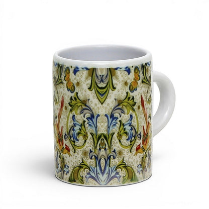 Italian Espresso Cup 3 oz, Ceramic Coffee Cup, Florentine Bird Majolica Style, Coffee Lover Gift
