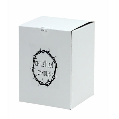 CHRISTIAN CANDLE: Deluxe Deruta Ceramic Soy Candle with 24K Gold Rims & Gold Cross (12 oz)