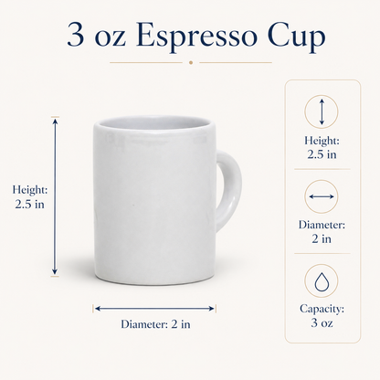 ESPRESSO CUP: Ceramic Mini Mug - Tuscan Lemon Design "Caffè Italia"