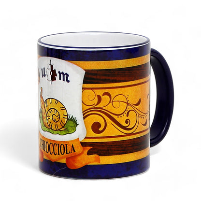 PALIO DI SIENA: Porcelain printed mug Set of 4 bundle: ONDA+SELVA+CHIOCCIOLA+PANTERA