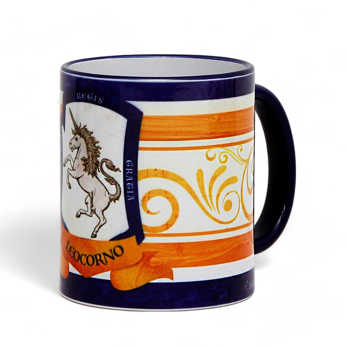 PALIO DI SIENA: Porcelain printed mug Set of 4 bundle: LEOCORNO+ONDA+TARTUCA+TORRE