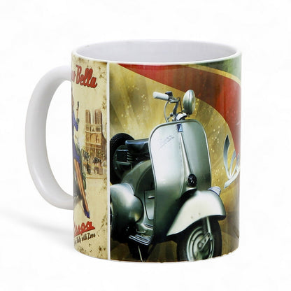 SUBLIMART: Bella Italia - Mug featuring Italian vintage posters (Vespa, Ciao Bella)