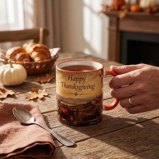 SUBLIMART: Thanksgiving Mug with Orange Handle (11 Oz.)