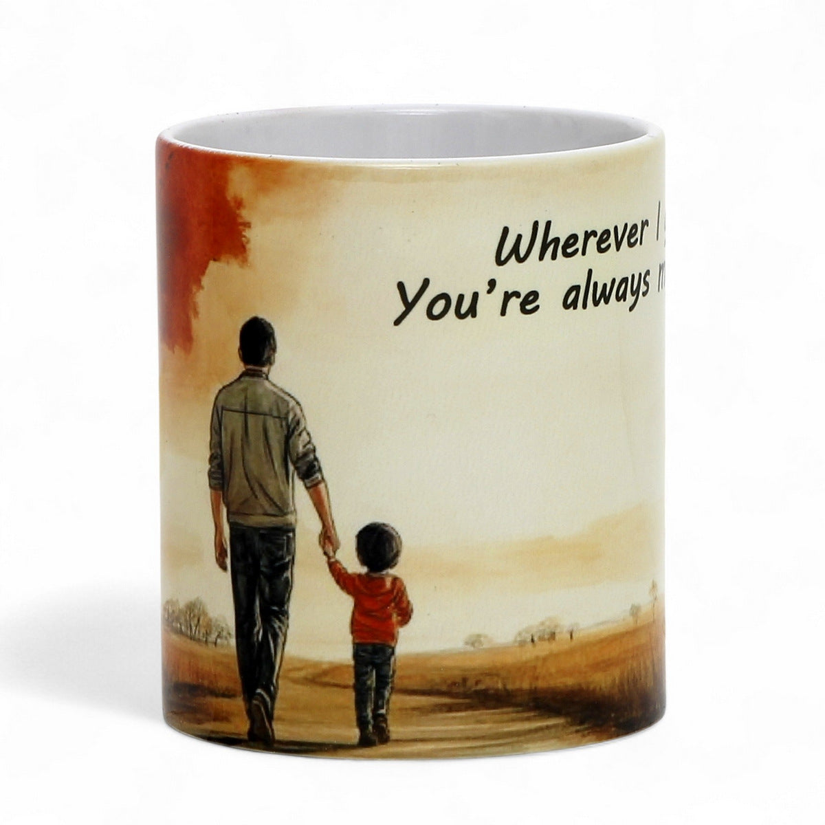 SUBLIMART: Father's Day Mug with BOY "Wherever I go... You're always my hero!" Gift for Dad by RC Designs