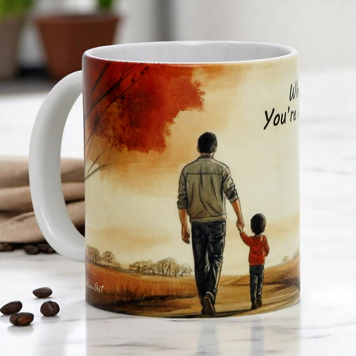 SUBLIMART: Father's Day Mug with BOY "Wherever I go... You're always my hero!" Gift for Dad by RC Designs