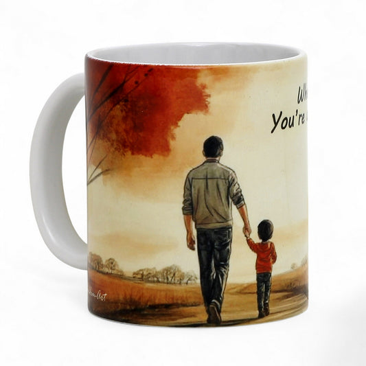 SUBLIMART: Father's Day Mug with BOY "Wherever I go... You're always my hero!" Gift for Dad by RC Designs