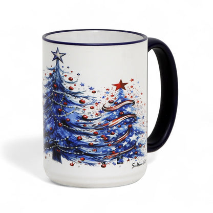 SUBLIMART: Blue Magical Christmas 15 oz porcelain mug