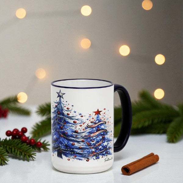 SUBLIMART: Blue Magical Christmas 15 oz porcelain mug
