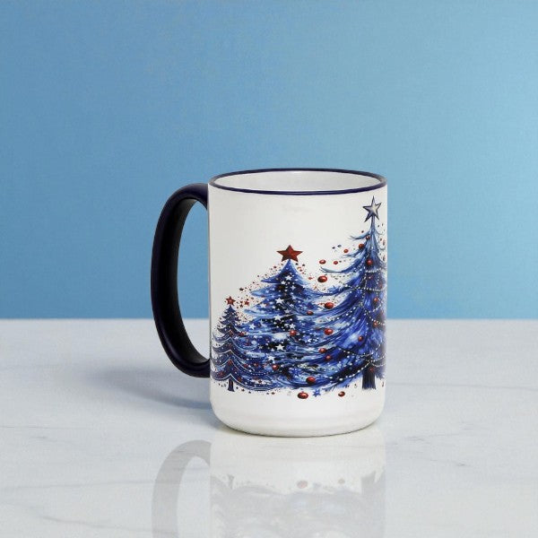 SUBLIMART: Blue Magical Christmas 15 oz porcelain mug