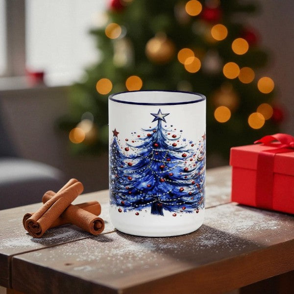 SUBLIMART: Blue Magical Christmas 15 oz porcelain mug