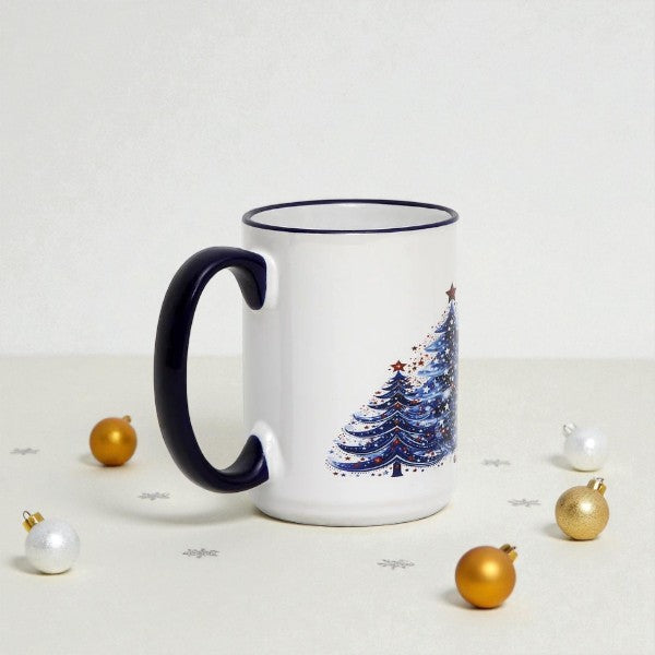 SUBLIMART: Blue Magical Christmas 15 oz porcelain mug