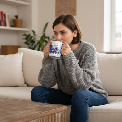 SUBLIMART: Blue Magical Christmas 15 oz porcelain mug