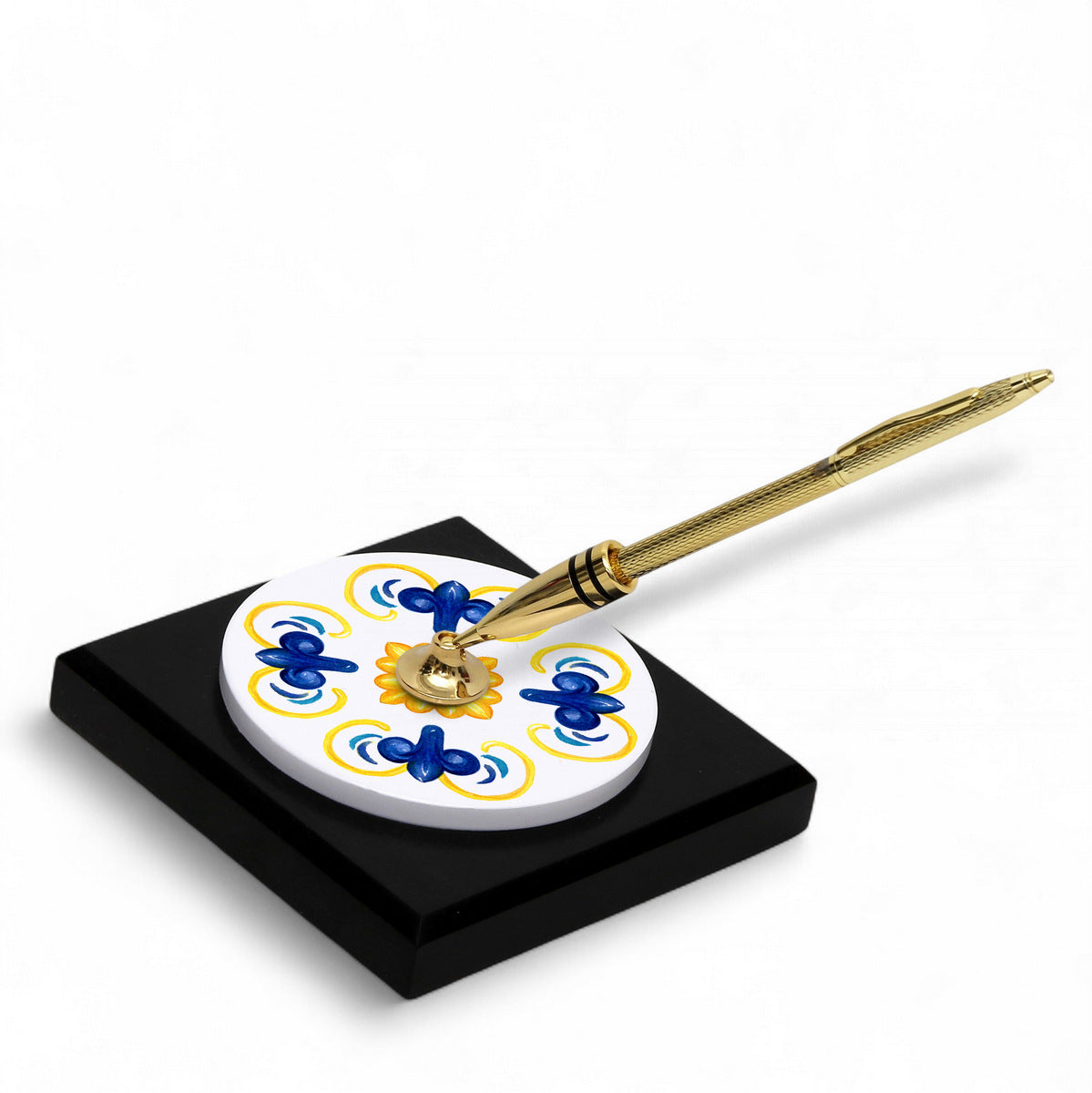 SUBLIMART: Traditional Italian-Inspired Wood/Ceramic Pen Holder with pen (Design 08)