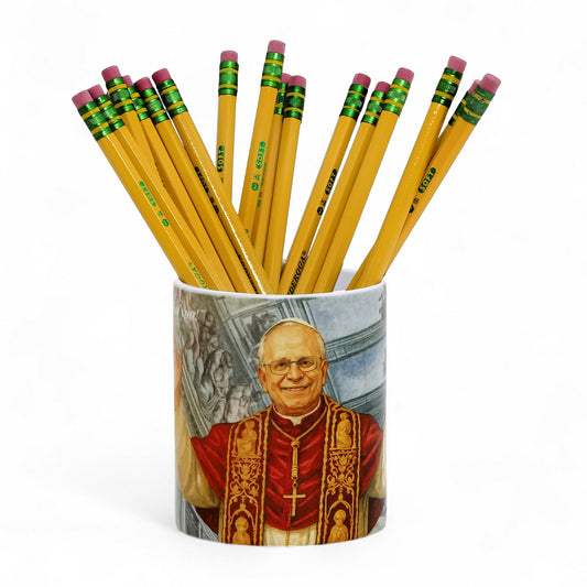 Commemorative Porcelain Multi-Use Tumbler Pope Leo XIV – Exclusive digital portrait by RC Designs