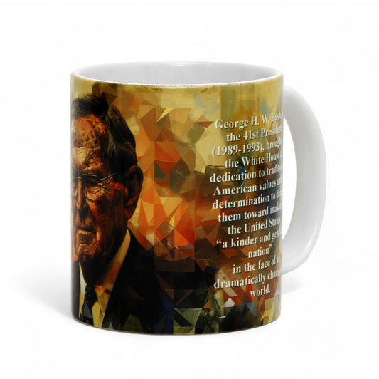 THE PRESIDENTS: Porcelain printed mug - Design by RC Designs - George W. Bush
