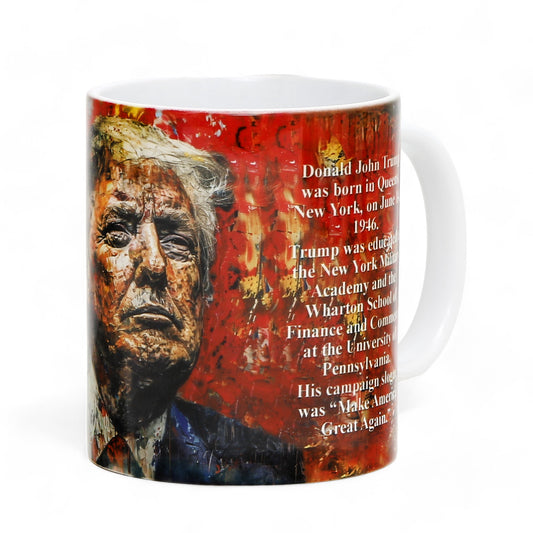 THE PRESIDENTS: Porcelain printed mug - Design by RC Designs - Donald J. Trump