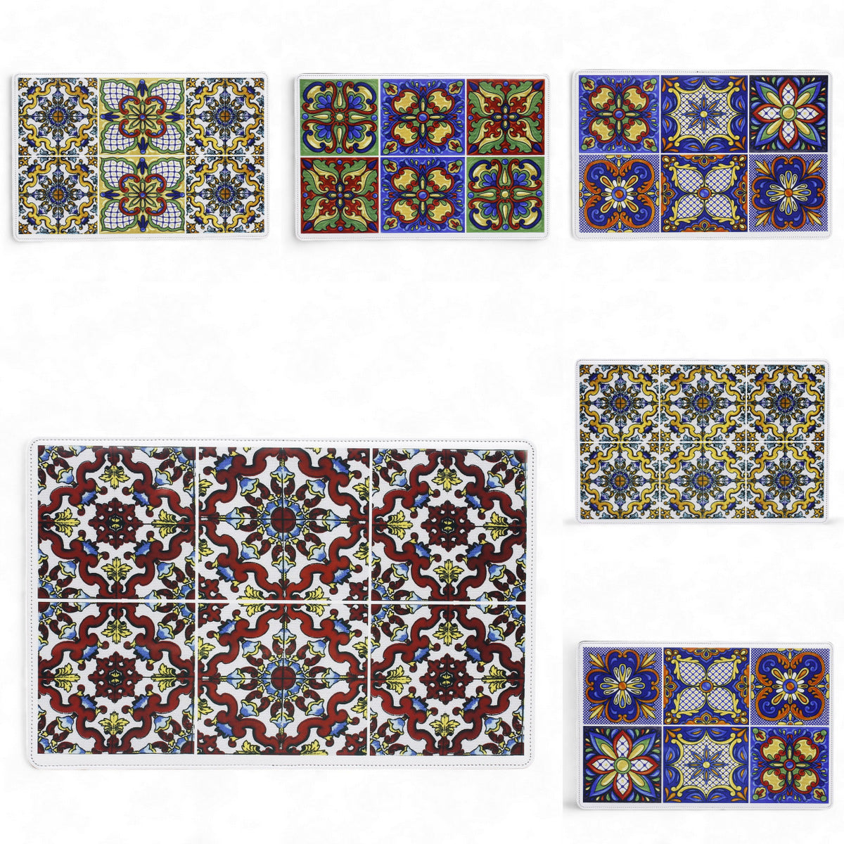 PLACEMAT: Faux Vegan Leather stitched placemat Set 11"X17" (SET OF 6)