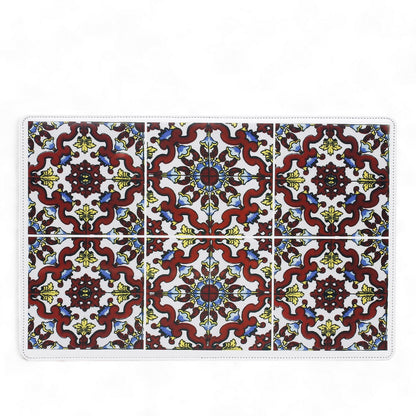 PLACEMAT: Faux Vegan Leather stitched placemat Set 11"X17" (SET OF 6)