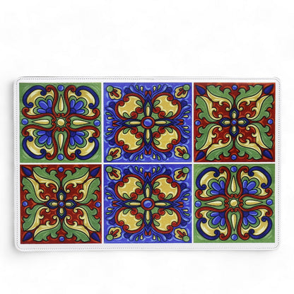 PLACEMAT: Faux Vegan Leather stitched placemat Set 11"X17" (SET OF 6)
