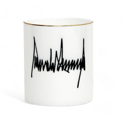 The ultimate Luxury Trump Signature Mug! A genuine Bone China Mug, featuring a gold handle and rim. (11 Oz)