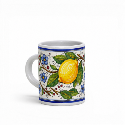 Tuscan Blue Lemon Ceramic Coffe cup