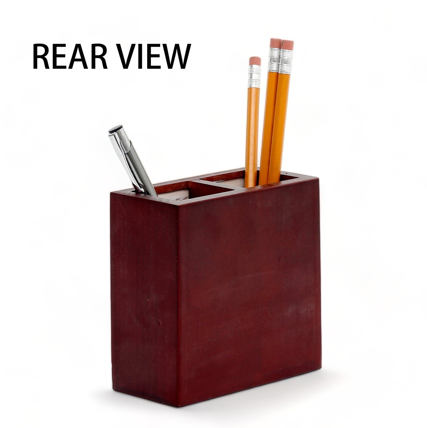 SUBLIMART: USA-250 Wood Pencil Holder in Rosewood with decorative tile