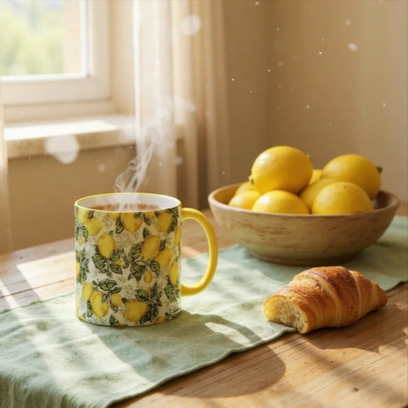 SUBLIMART: Boxed Set of 2 Positano Lemons Art Mugs